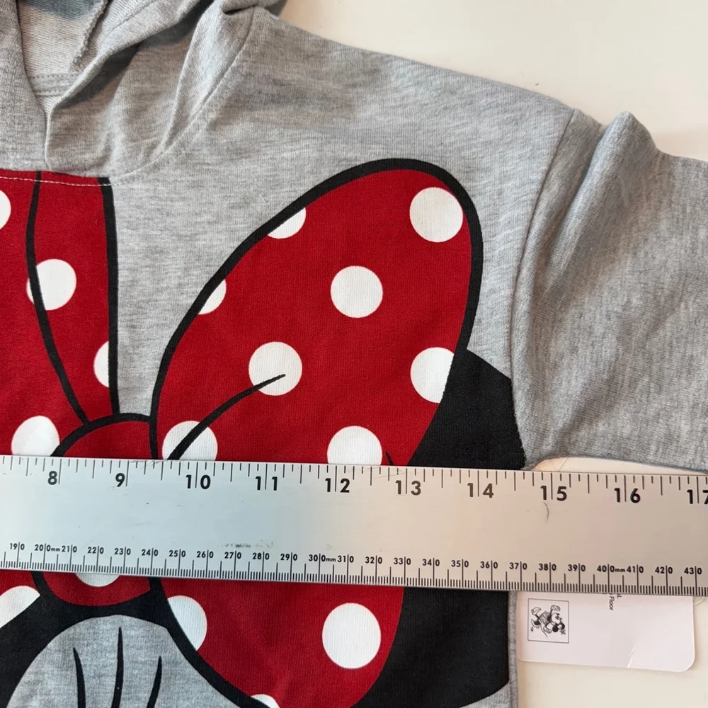 Disney Minnie Mouse Dress Girls S 6 Gray Hooded Long Sleeve Graphic Cosplay NWT